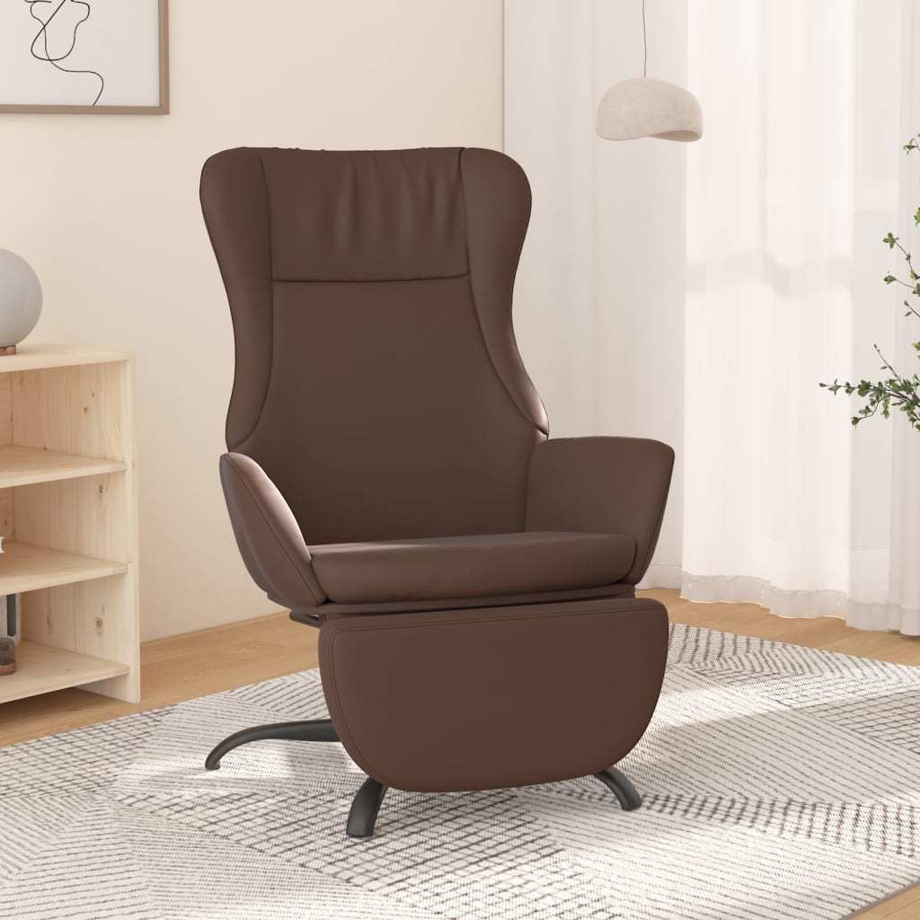 Fauteuil relax simili cuir noir