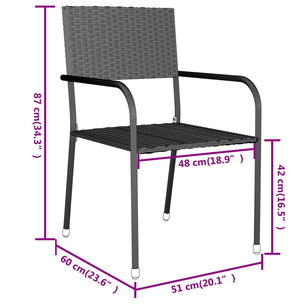 3-delige Tuinset poly rattan