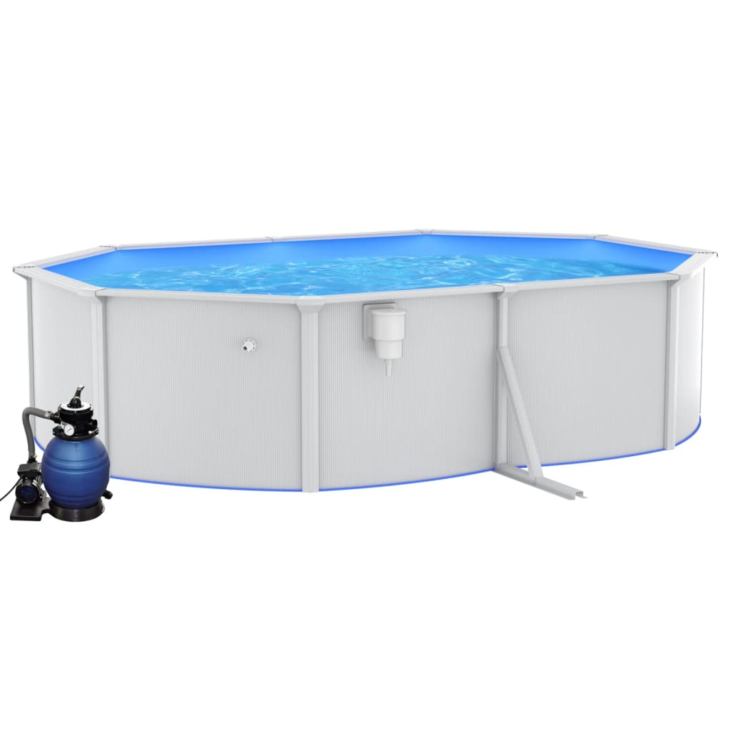 Piscine avec pompe de filtration à sable et échelle 610x360x120 cm