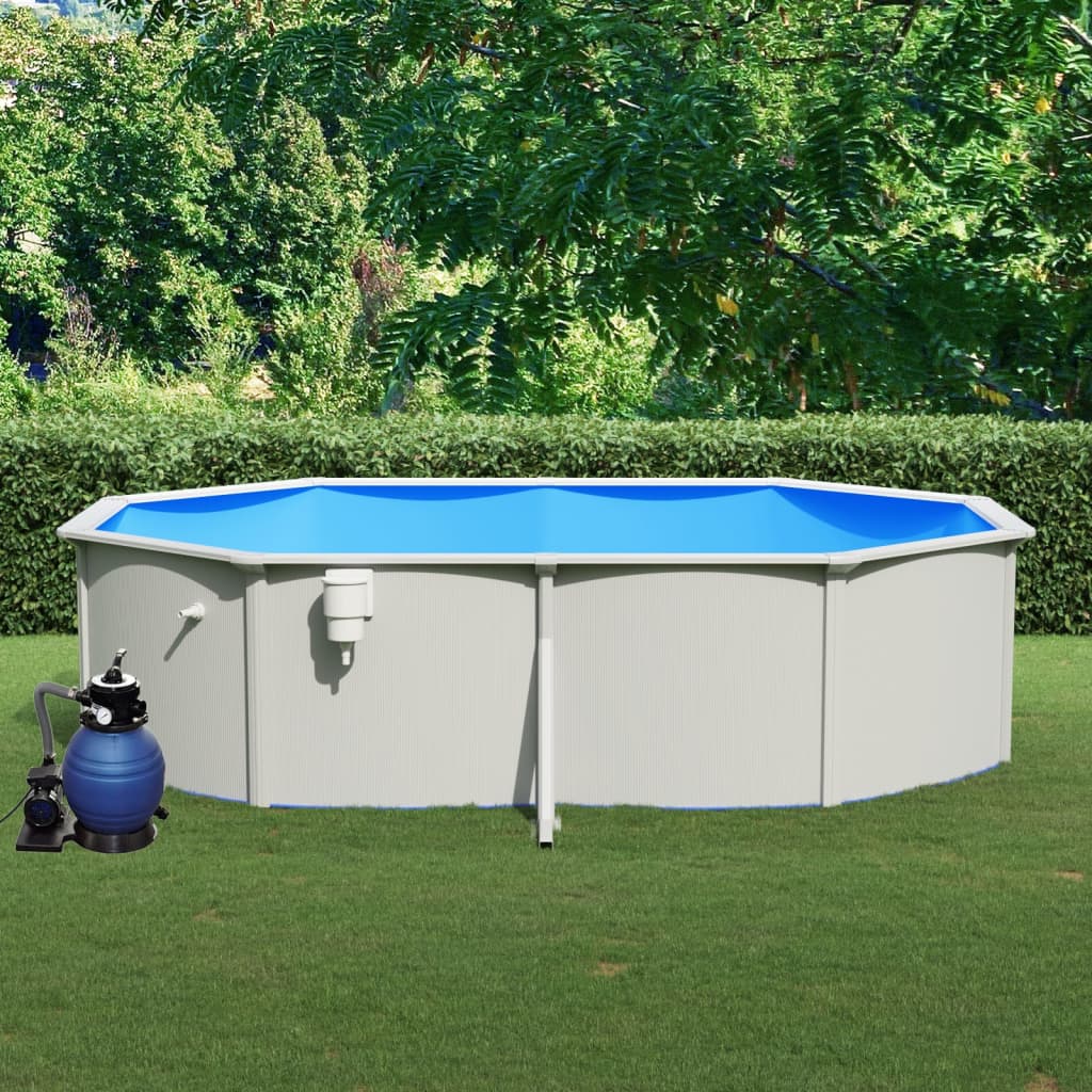 Piscine avec pompe de filtration à sable et échelle 610x360x120 cm