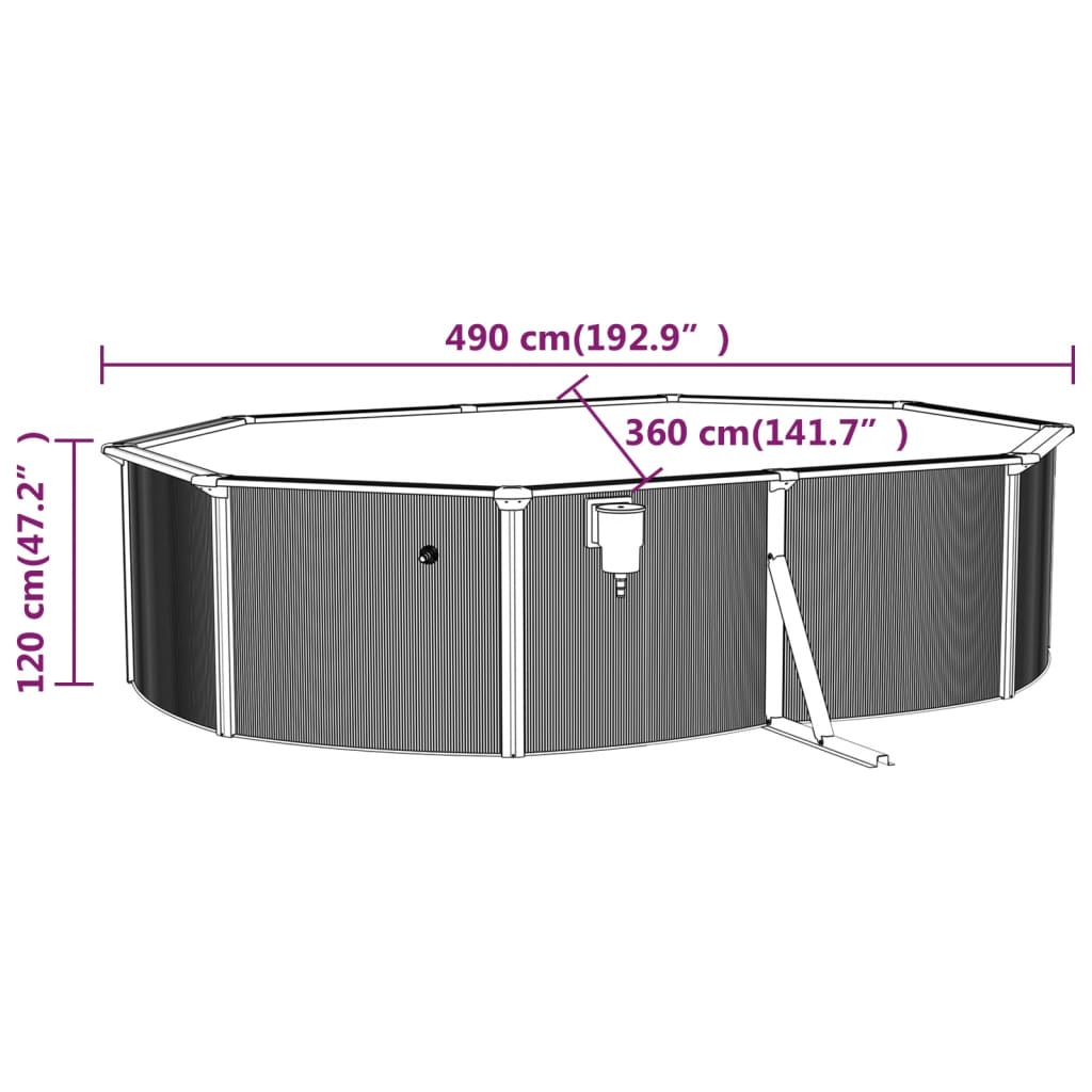 Piscine avec pompe de filtration à sable et échelle 610x360x120 cm