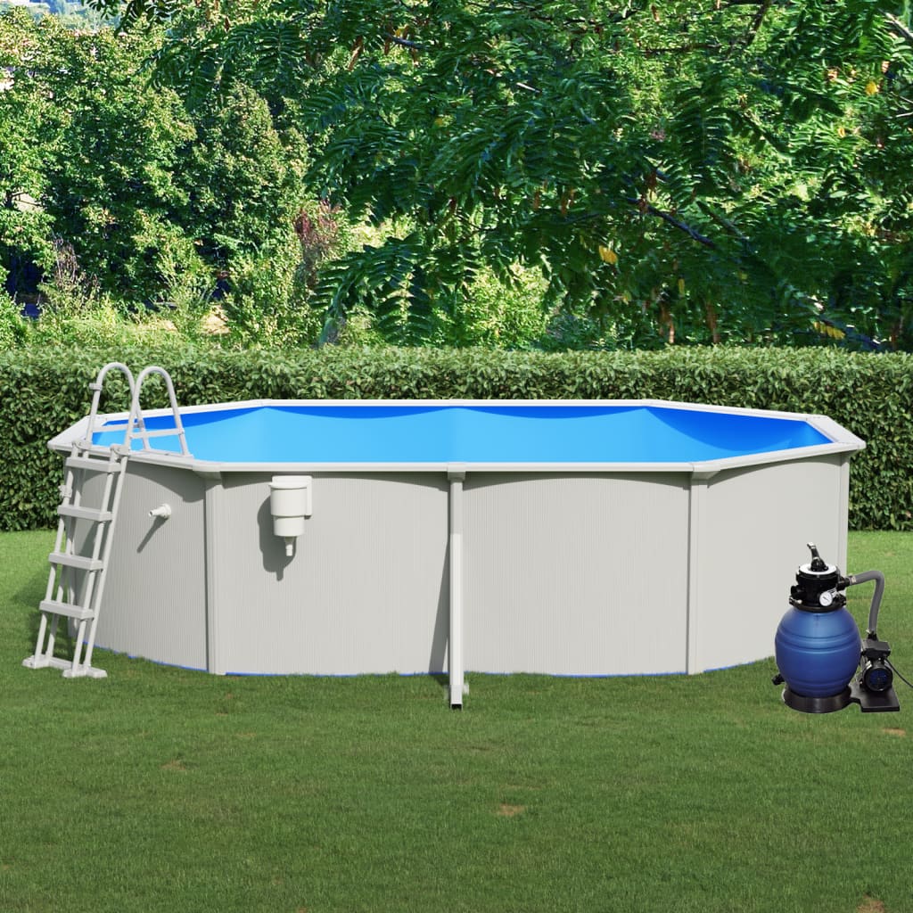 Piscine avec pompe de filtration à sable et échelle 610x360x120 cm