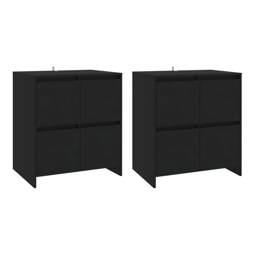 Buffets 2 pcs 70x41x75 cm en dérivé du bois couleur chêne