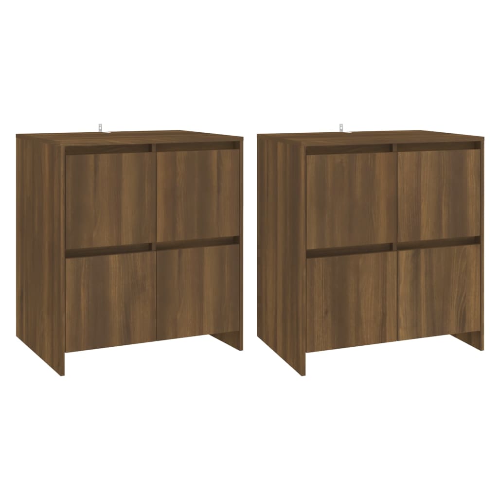 Buffets 2 pcs 70x41x75 cm bois fini