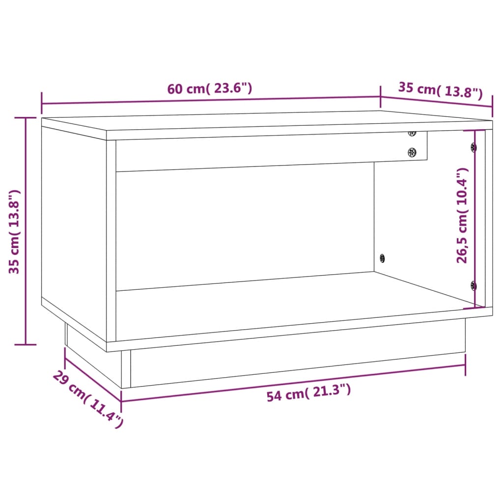 Tv-meubel 60x35x35 cm massief grenenhout