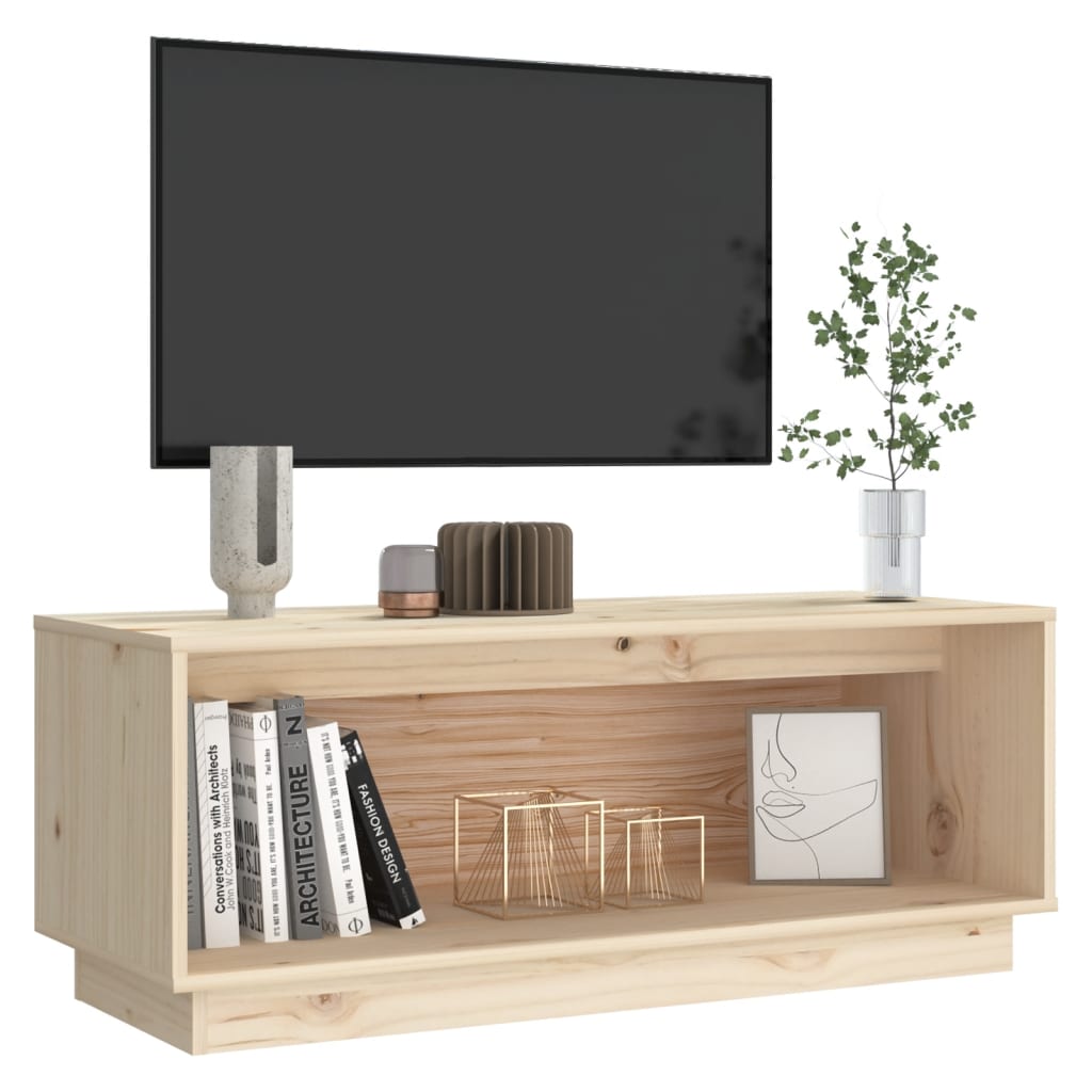 Meuble TV 90x35x35 cm en bois de pin massif