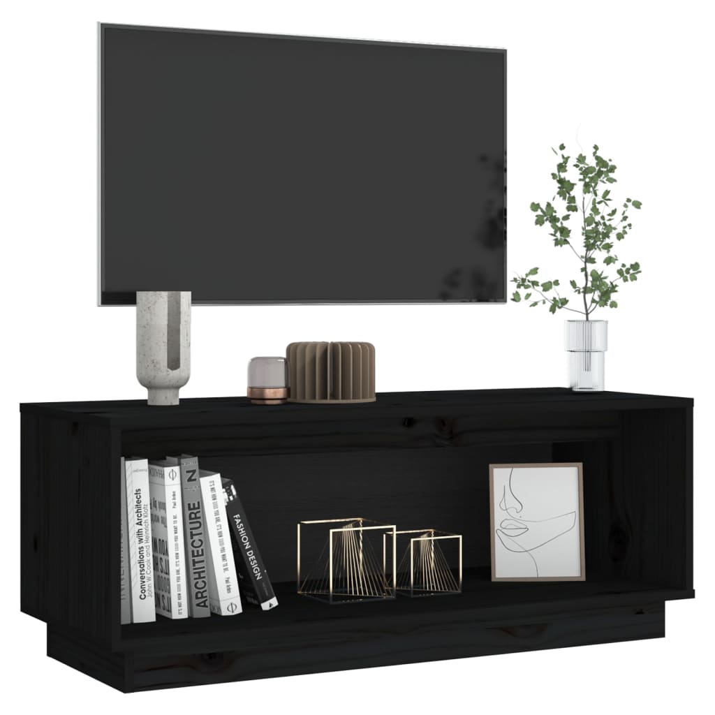 Meuble TV 90x35x35 cm en bois de pin massif