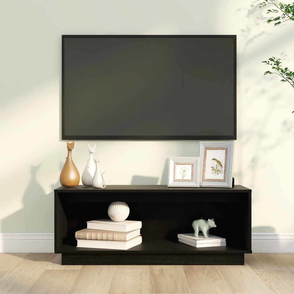 Meuble TV 90x35x35 cm en bois de pin massif