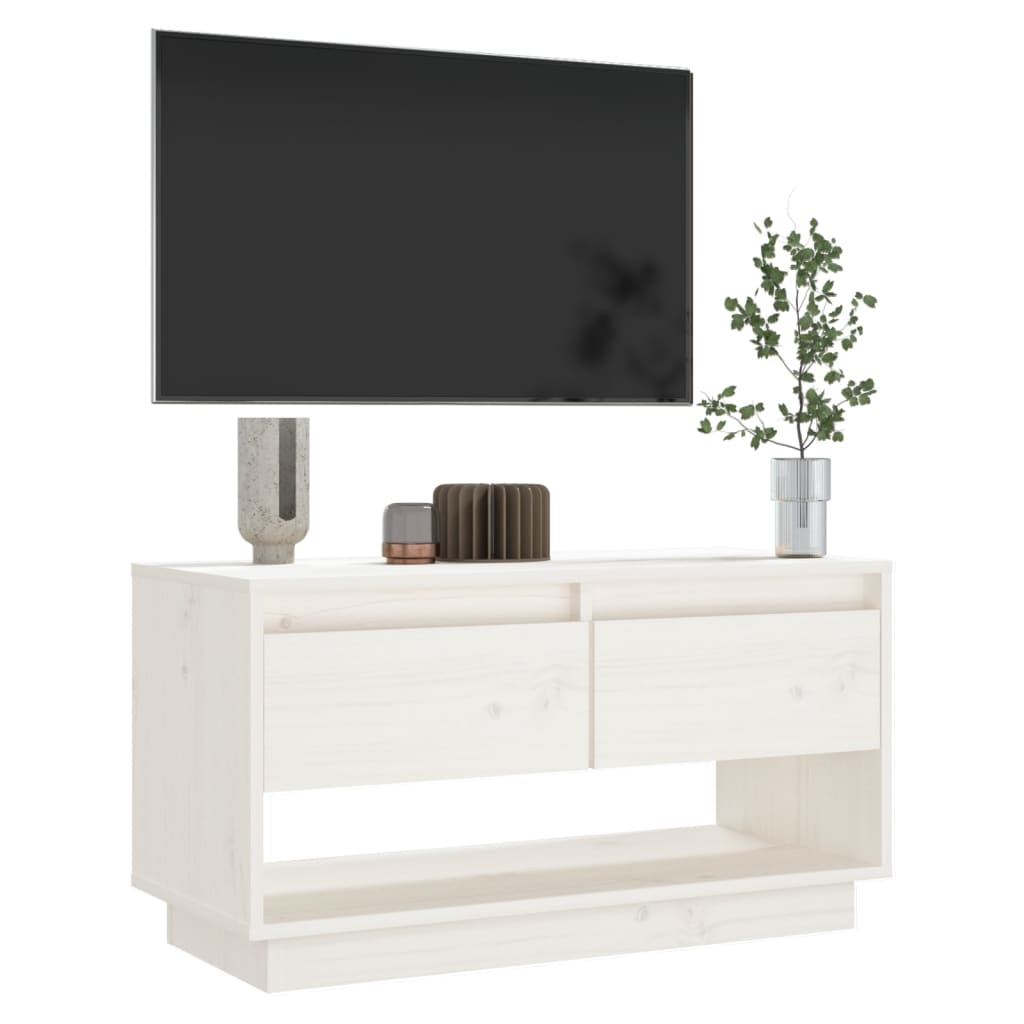 Meuble TV 74x34x40 cm en bois de pin massif