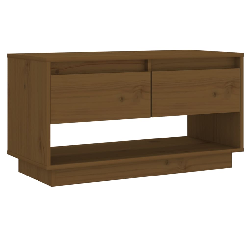 Meuble TV 74x34x40 cm en bois de pin massif