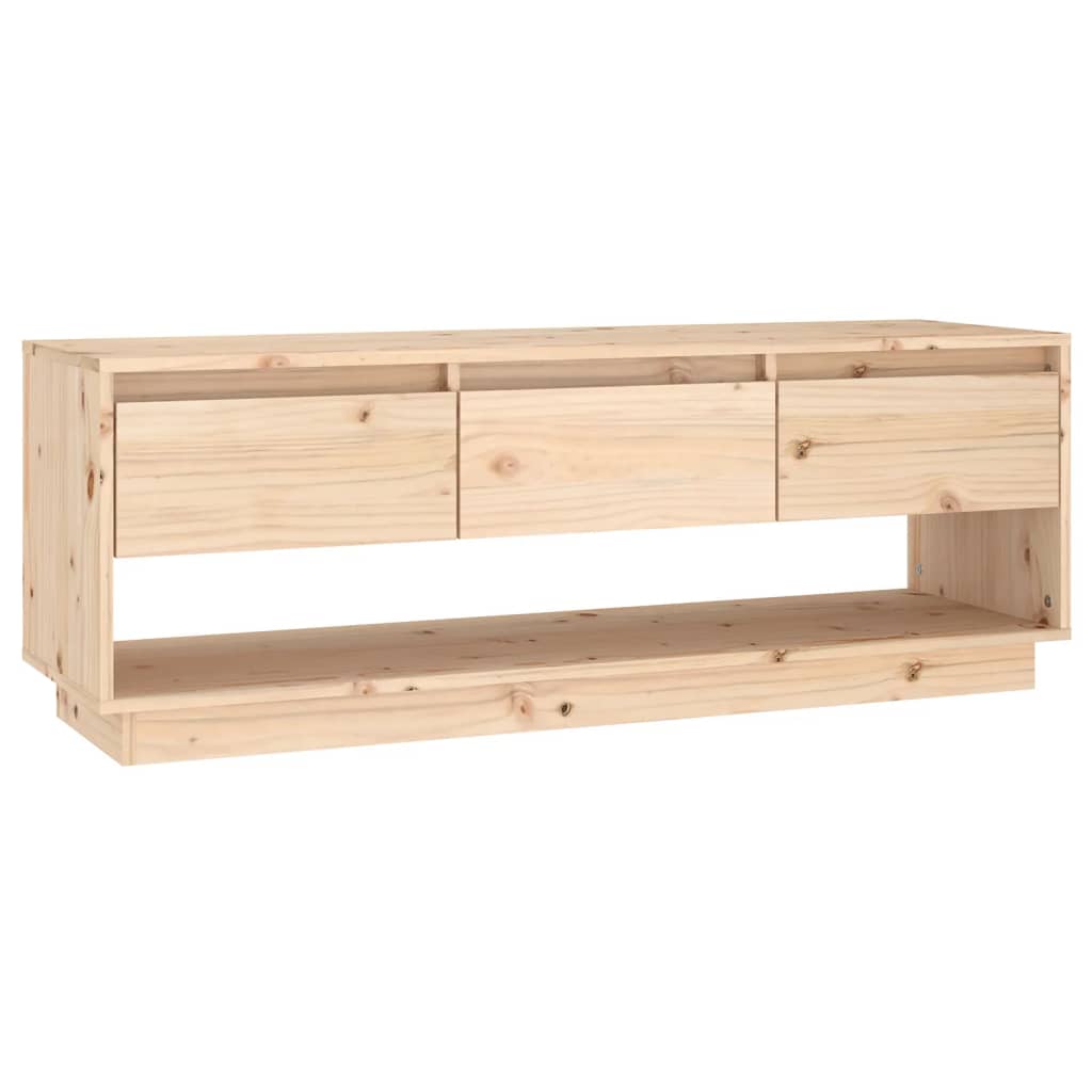 Meuble TV 110,5x34x40 cm en bois de pin massif