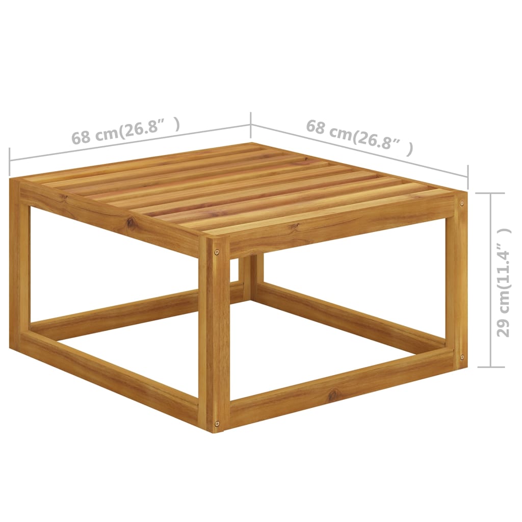 Ensemble de salon 5 pièces avec coussins en bois d'acacia massif