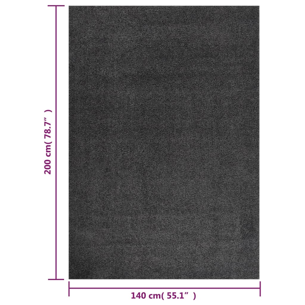 Tapis shaggy poils longs 160x230 cm anthracite