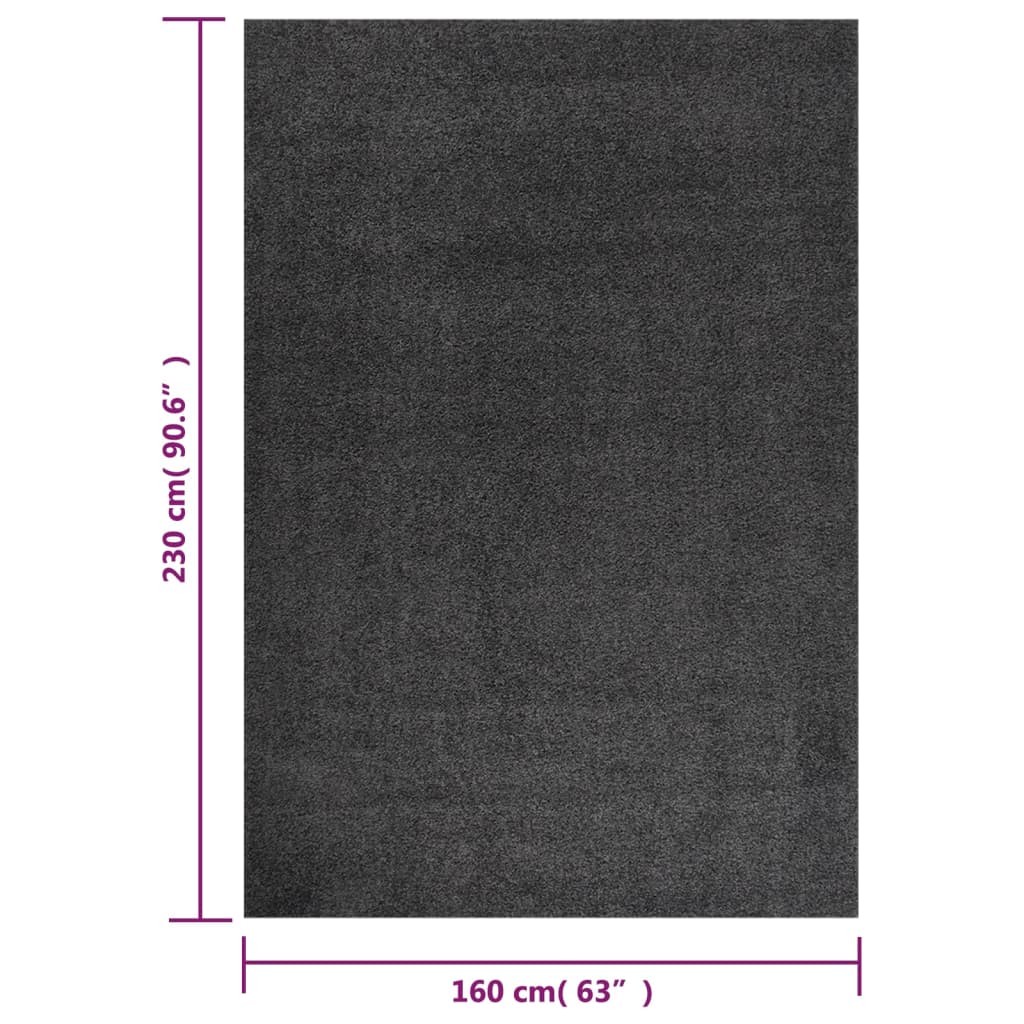 Tapis shaggy poils longs 160x230 cm coloris anthracite