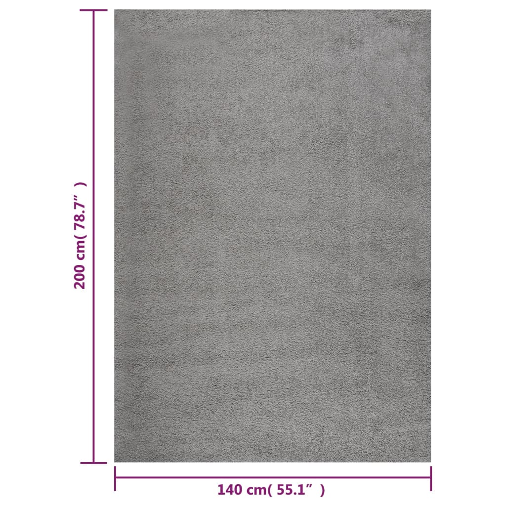 Tapis shaggy poils longs 160x230 cm anthracite