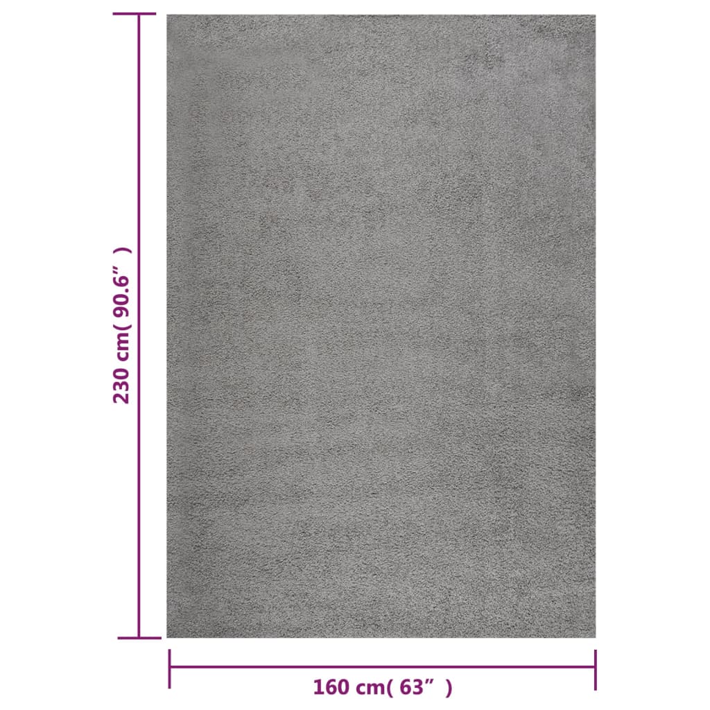 Tapis shaggy poils longs 160x230 cm coloris anthracite