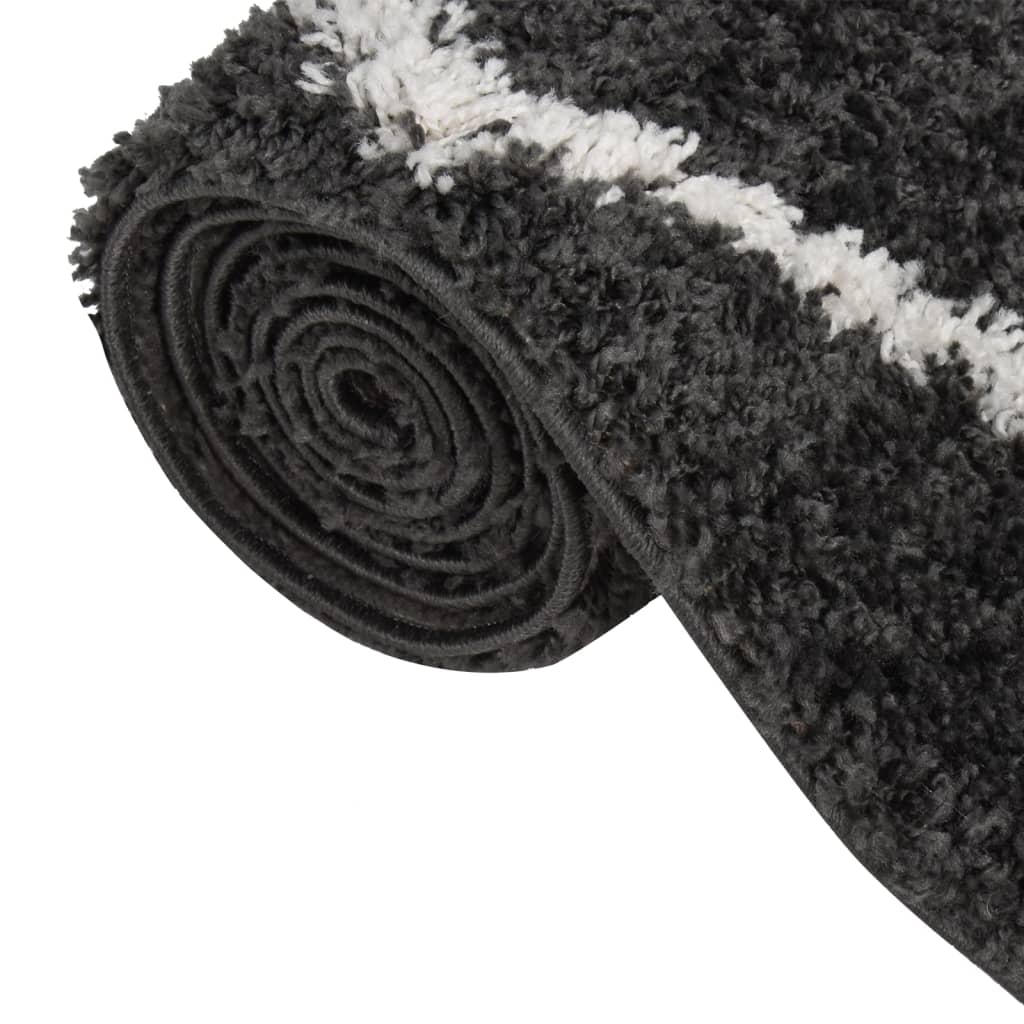 Tapis shaggy poils longs 160x230 cm anthracite