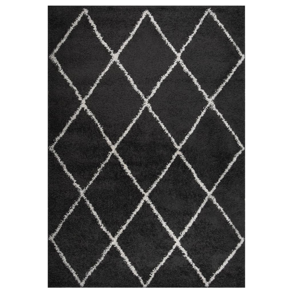 Tapis shaggy poils longs 160x230 cm coloris anthracite