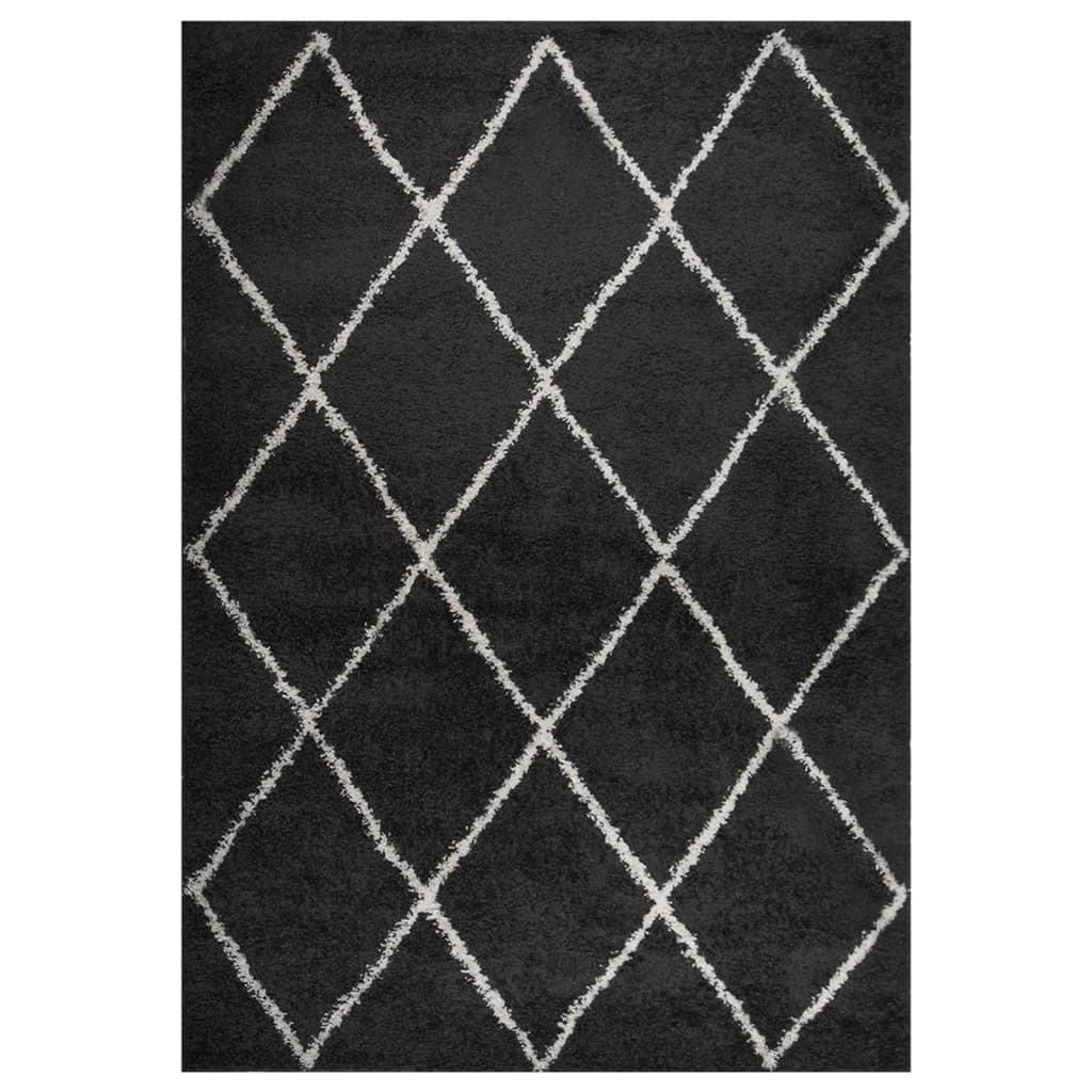 Tapis shaggy poils longs 160x230 cm anthracite