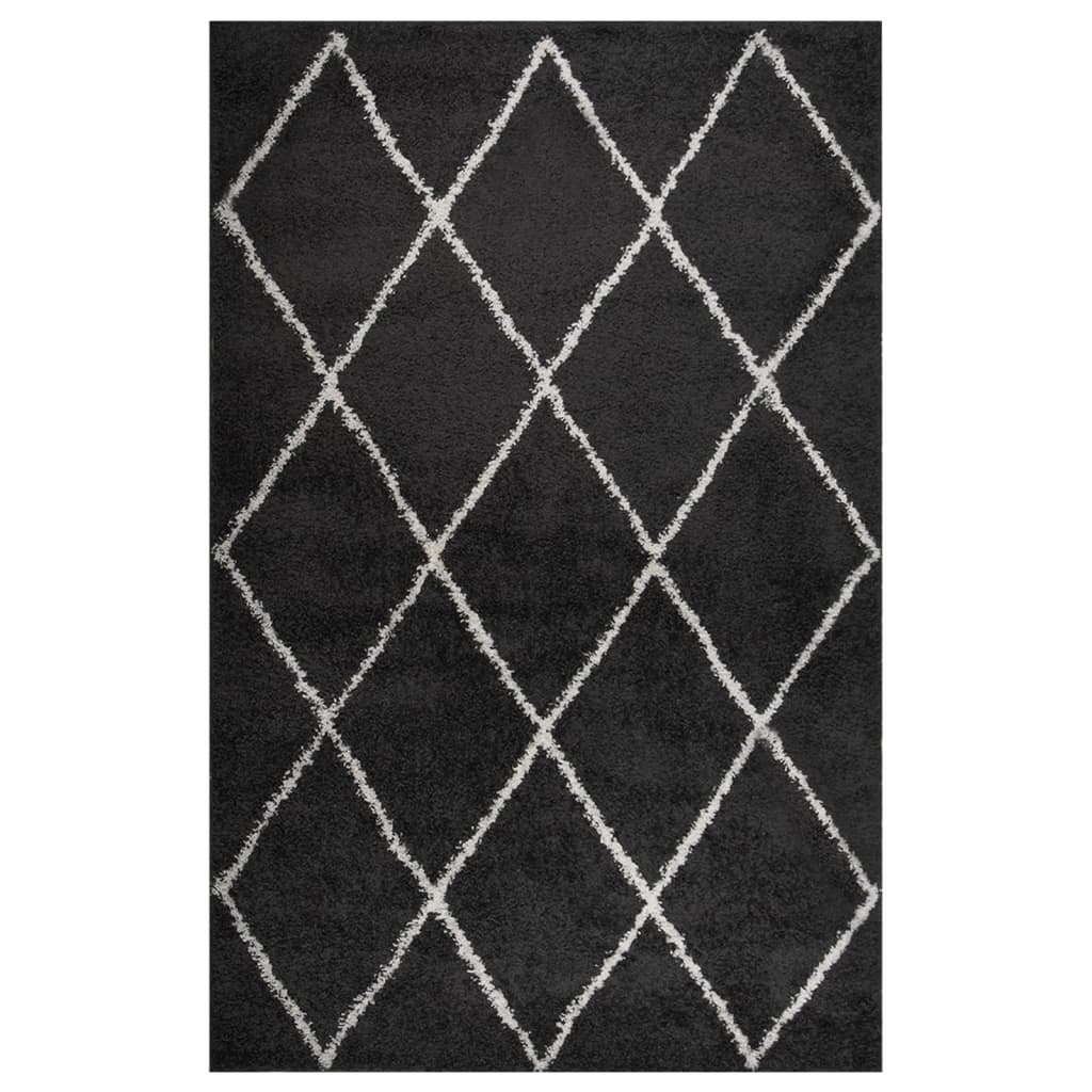 Tapis shaggy poils longs 160x230 cm coloris anthracite