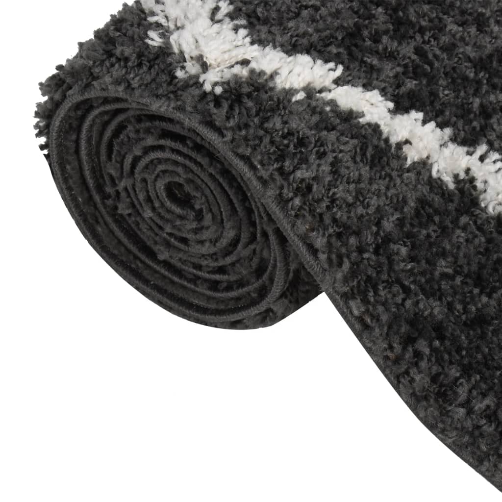 Tapis shaggy poils longs 160x230 cm coloris anthracite