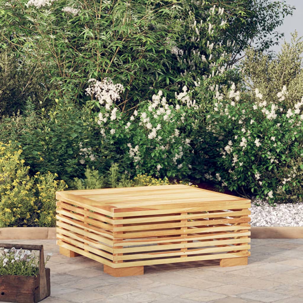 Canapé de jardin avec coussins gris foncé en bois de teck massif