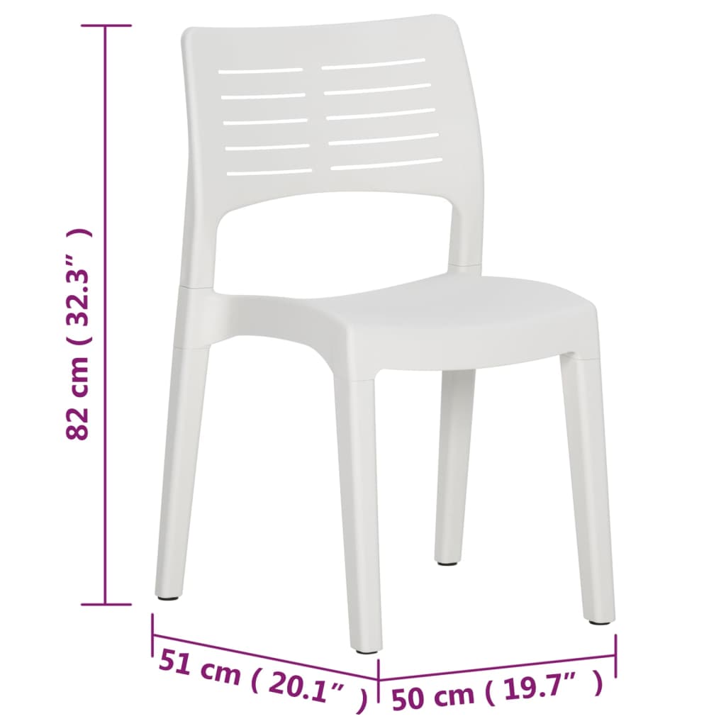 Chaises de jardin 2 pcs polypropylène