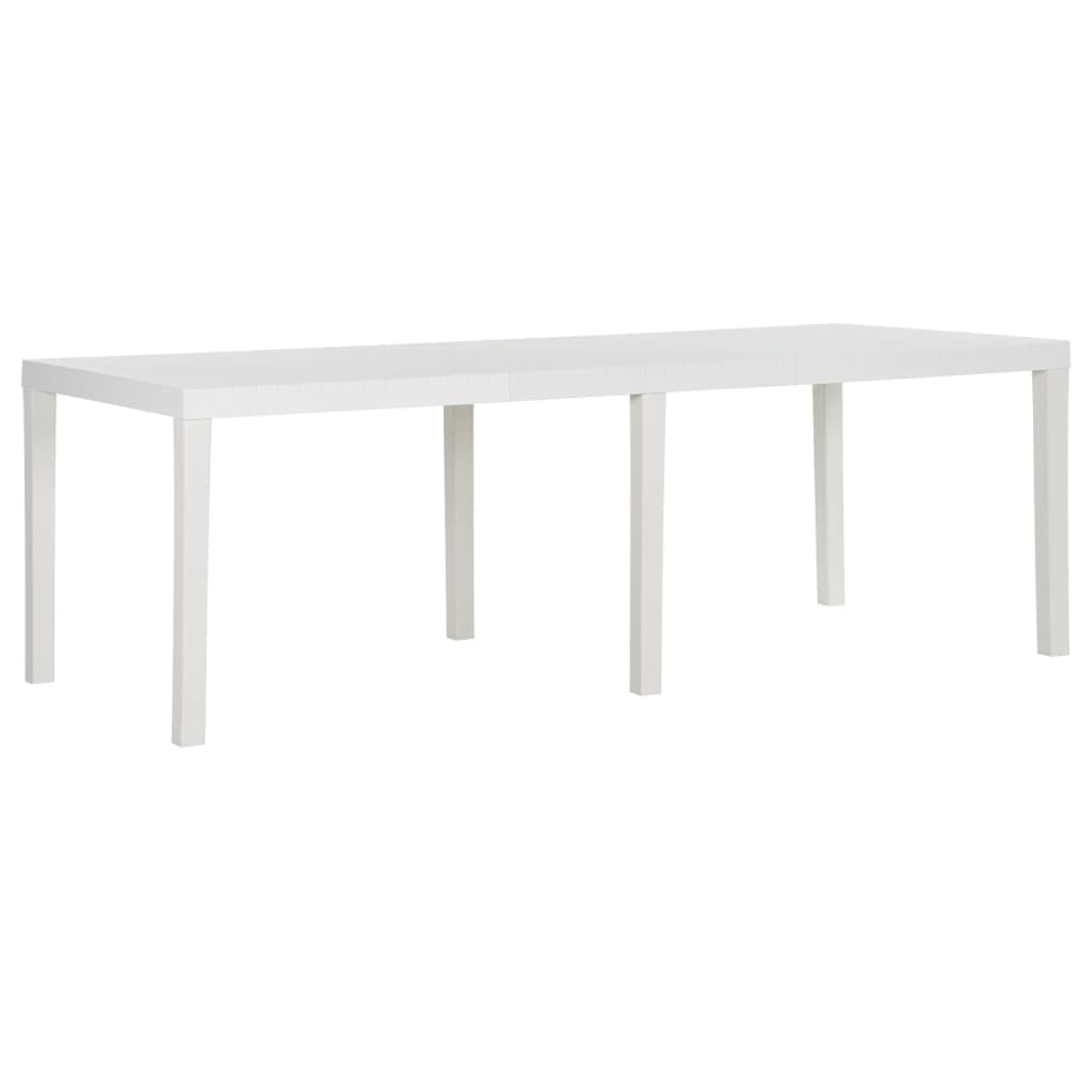 Table de jardin 220x90x72 cm polypropylène blanc