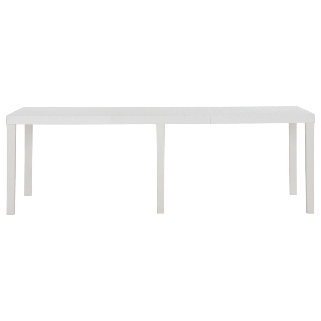 Table de jardin 220x90x72 cm polypropylène blanc