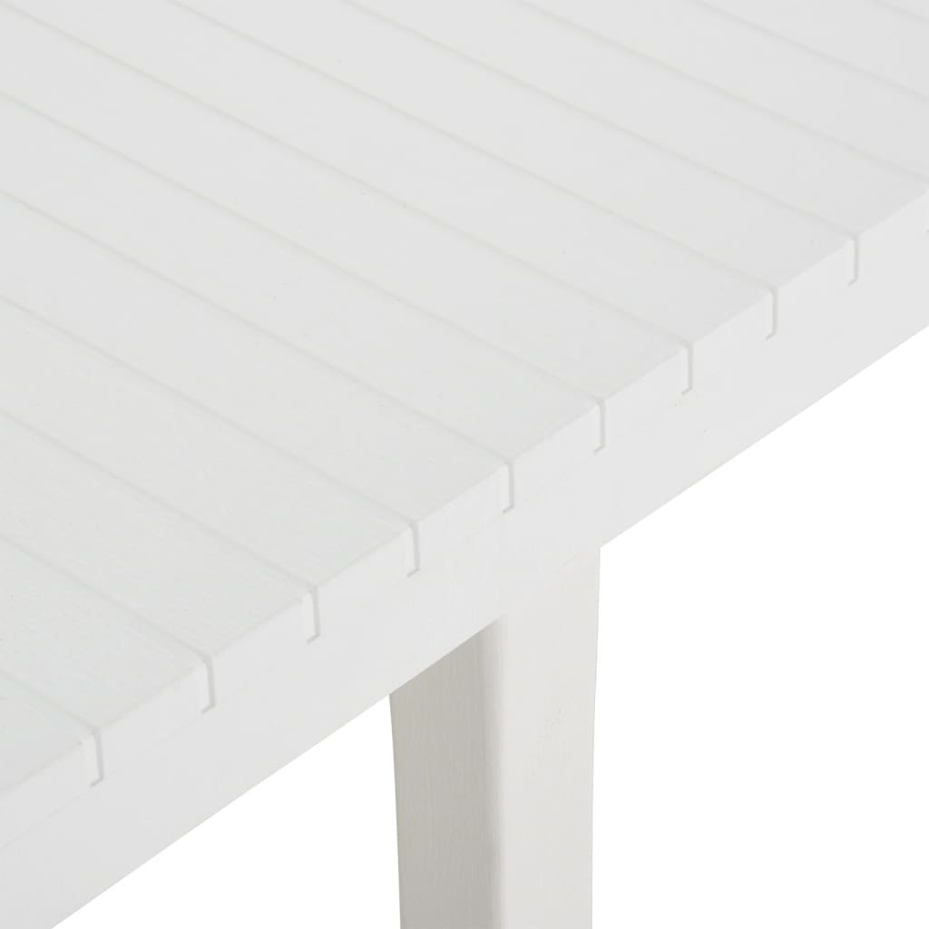 Table de jardin 220x90x72 cm polypropylène blanc