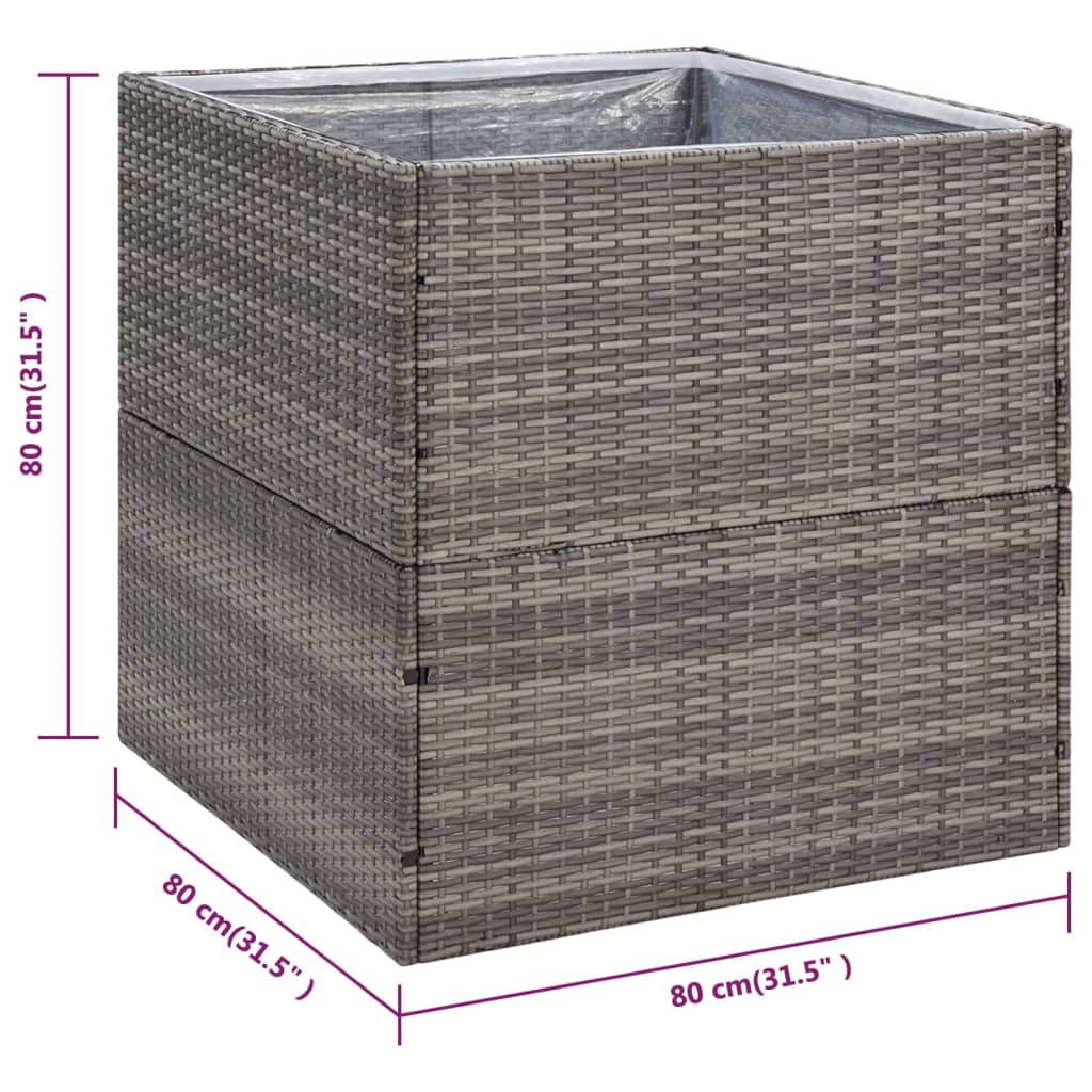 Jardinière 157x80x40 cm poly rotin