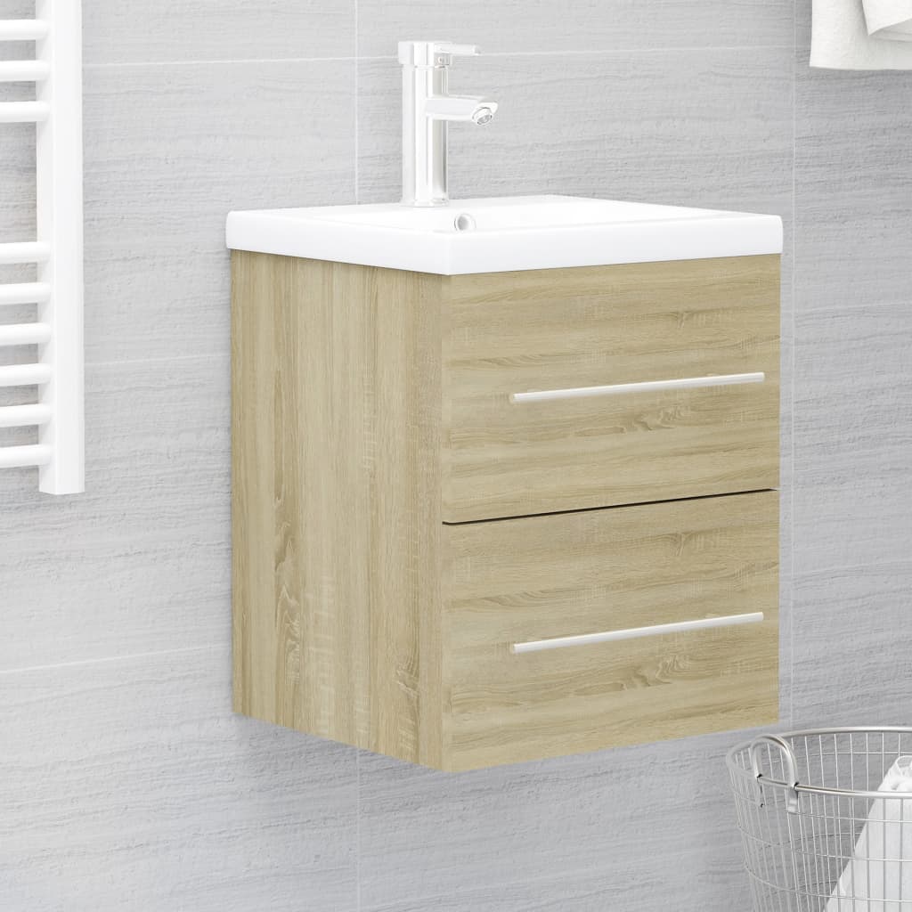 Meuble vasque avec lavabo intégré, fabriqué en bois