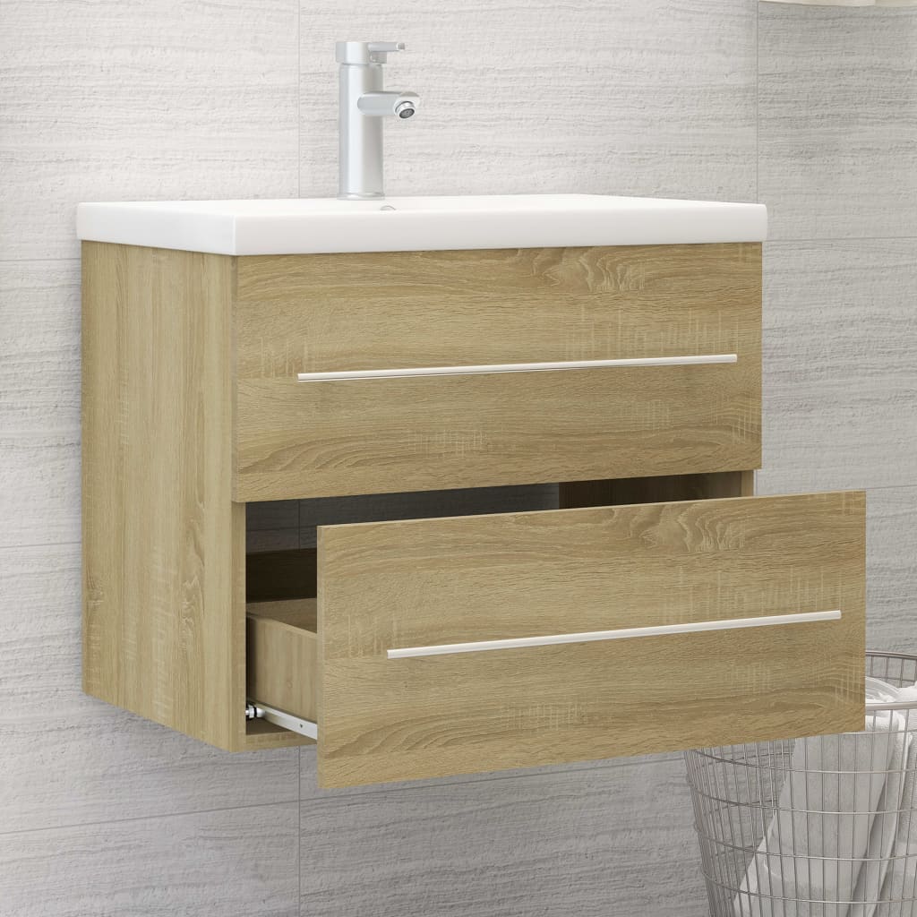 Meuble vasque avec lavabo intégré, fabriqué en bois