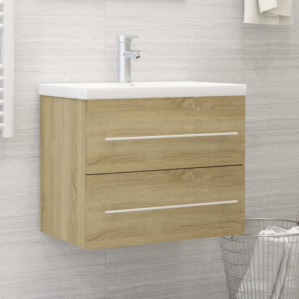 Meuble vasque avec lavabo intégré, fabriqué en bois