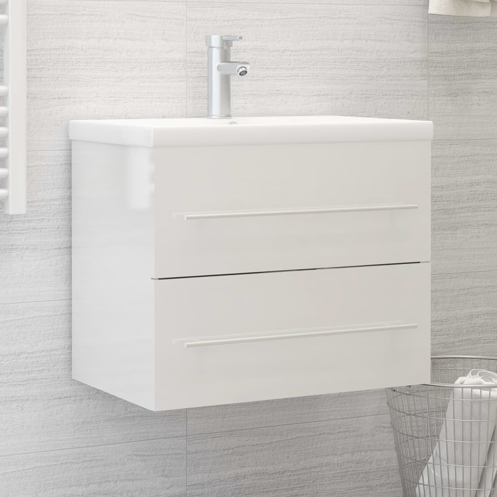 Meuble vasque avec lavabo intégré, fabriqué en bois