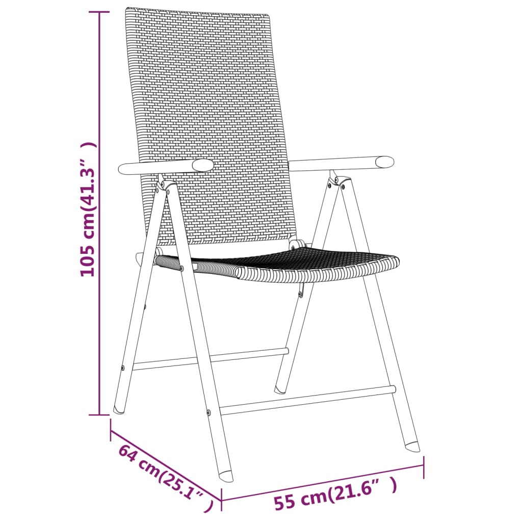 7-delige Tuinset poly rattan zwart