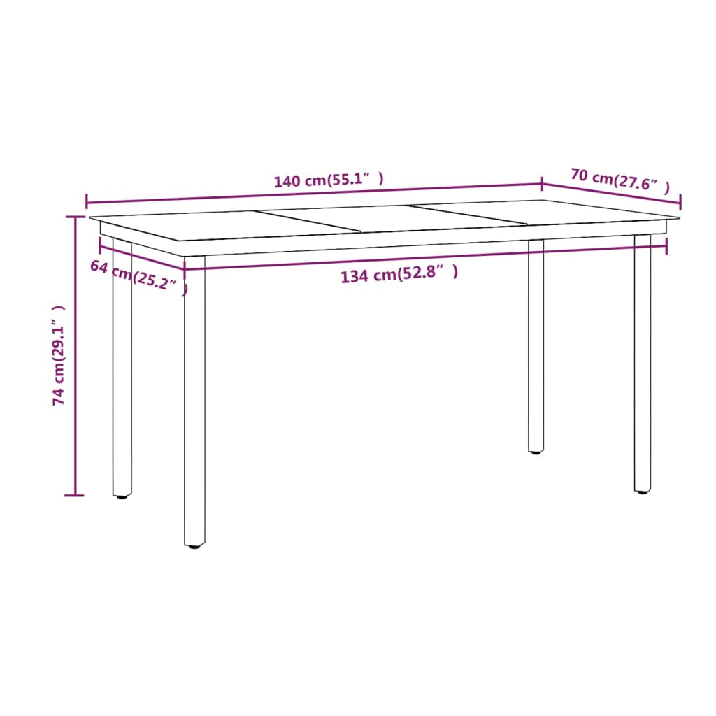 Ensemble de jardin 3 pièces avec coussins