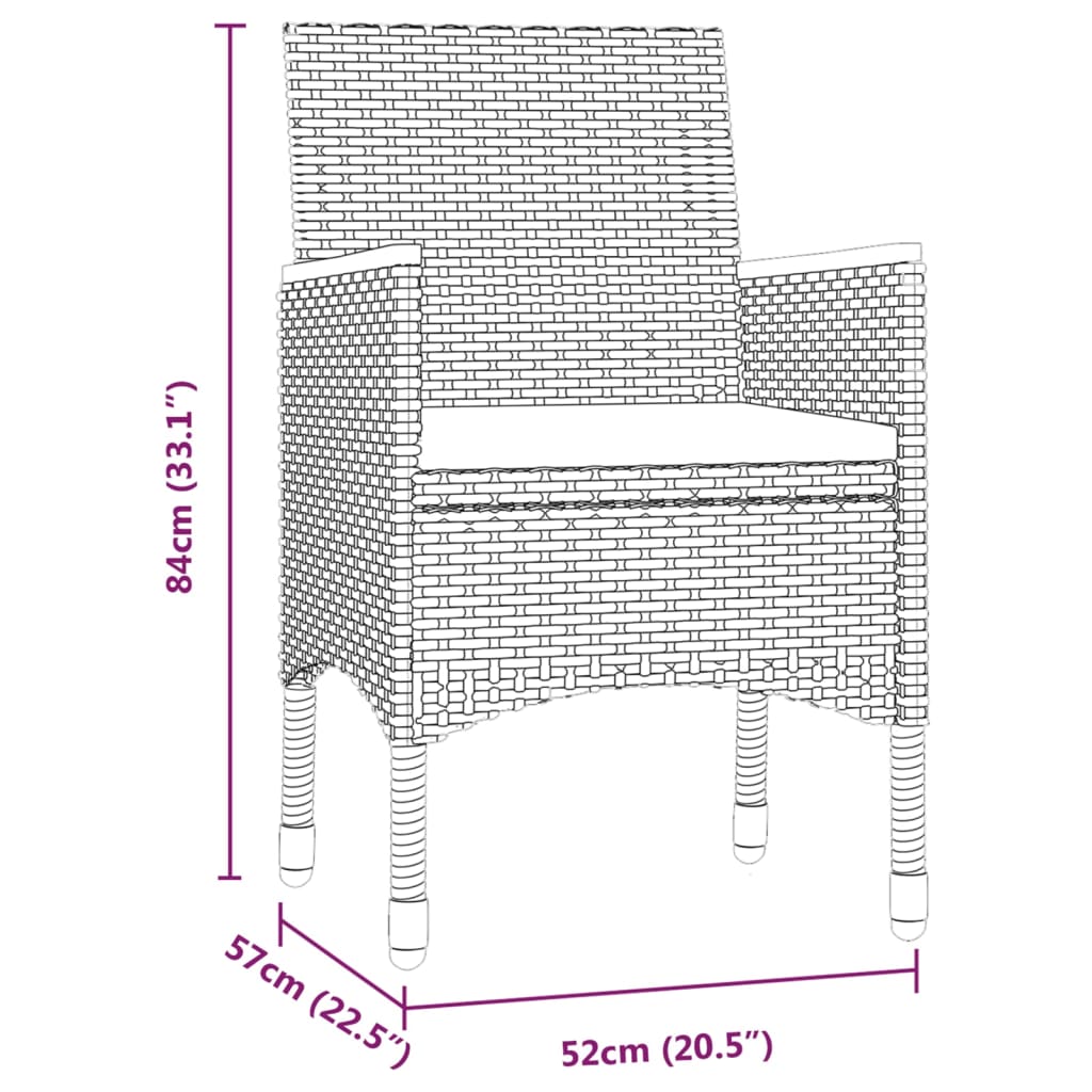 Ensemble de jardin 9 pièces avec coussins