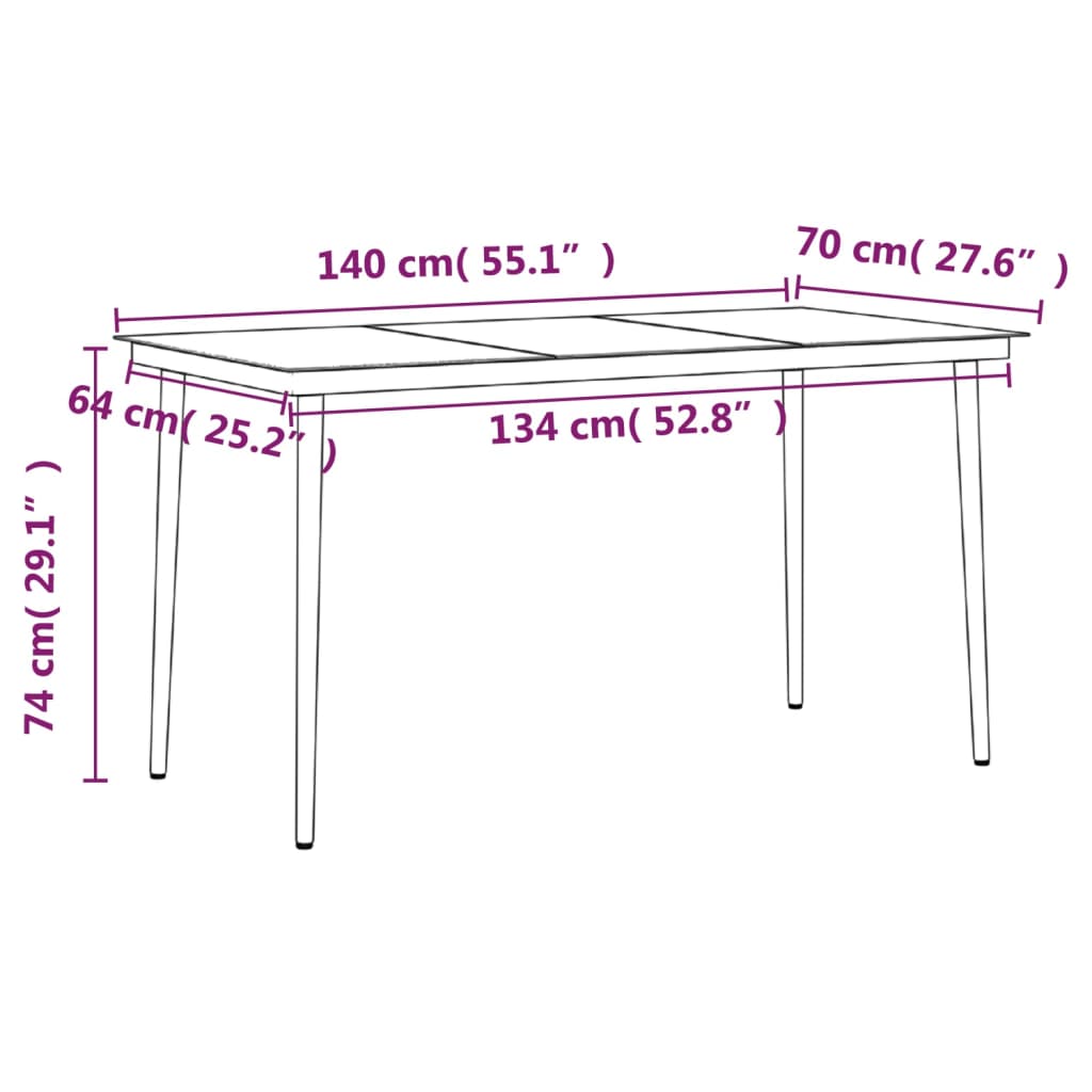 Ensemble de jardin 7 pièces avec coussins