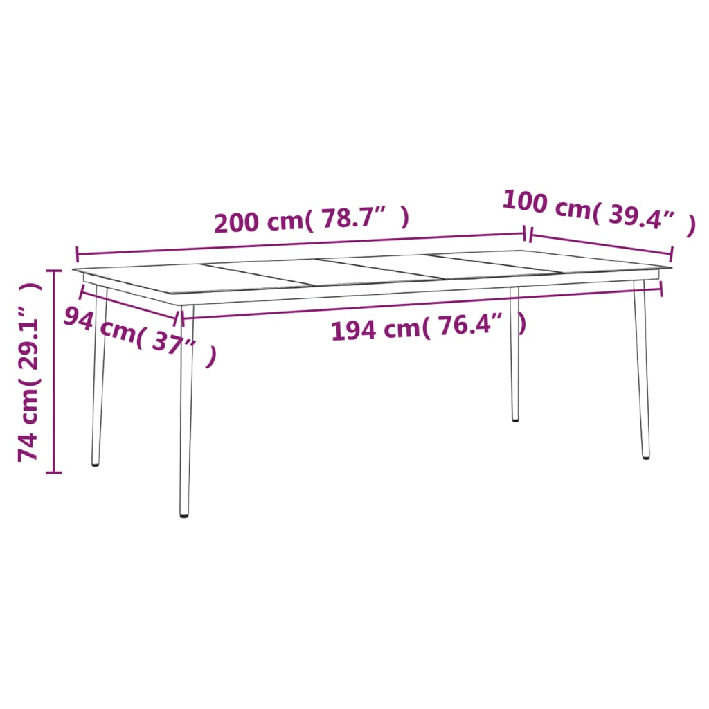 Ensemble de jardin 7 pièces avec coussins