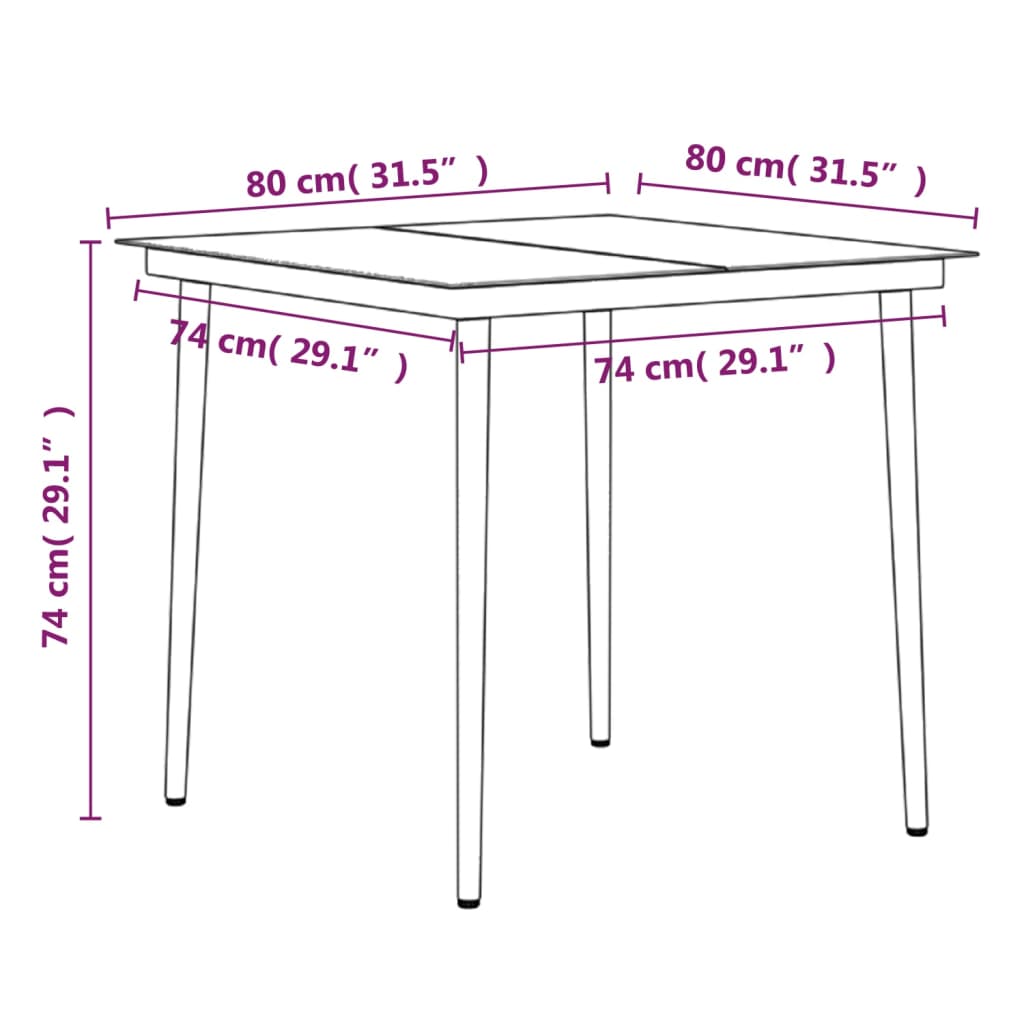 Ensemble de jardin 7 pièces avec coussins