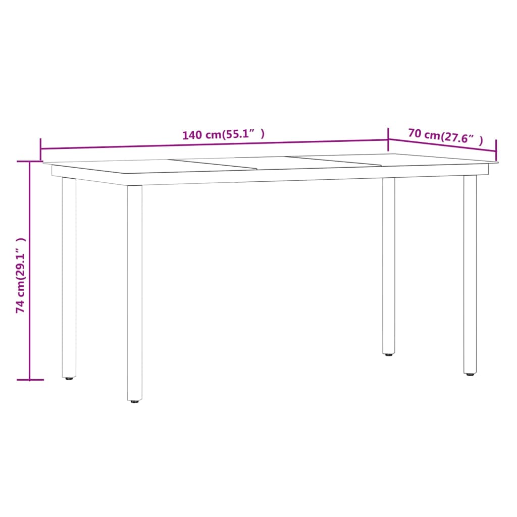 Ensemble de jardin 7 pièces avec coussins, gris