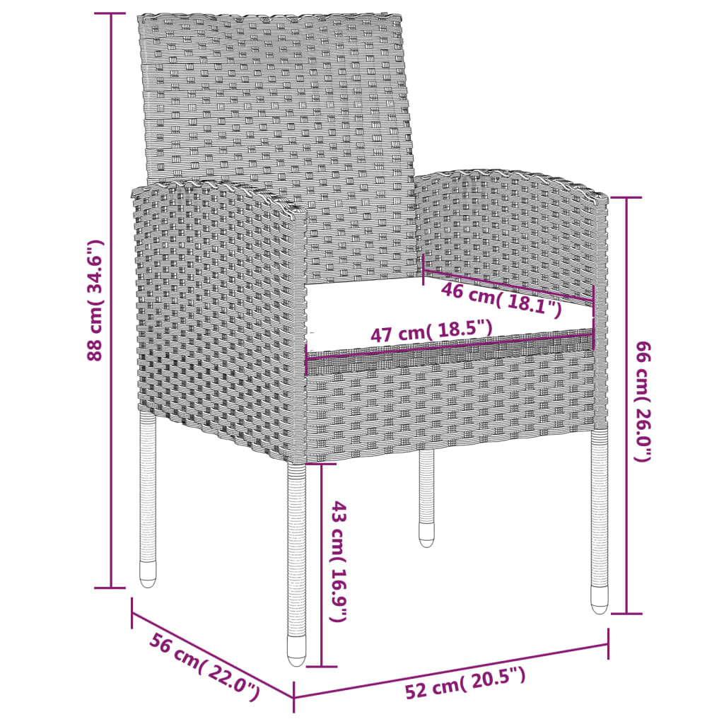 Ensemble de jardin 5 pièces avec coussins en polyrotin