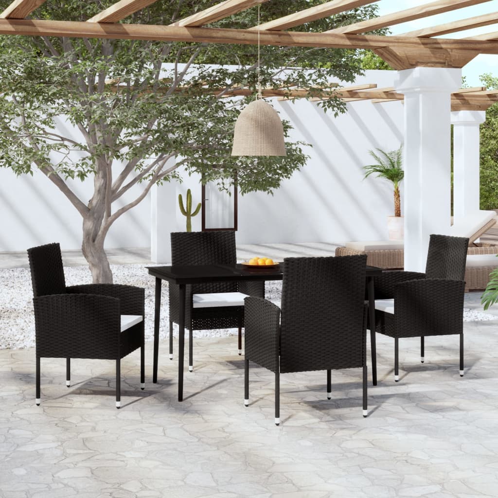 5-delige Tuinset met kussens poly rattan