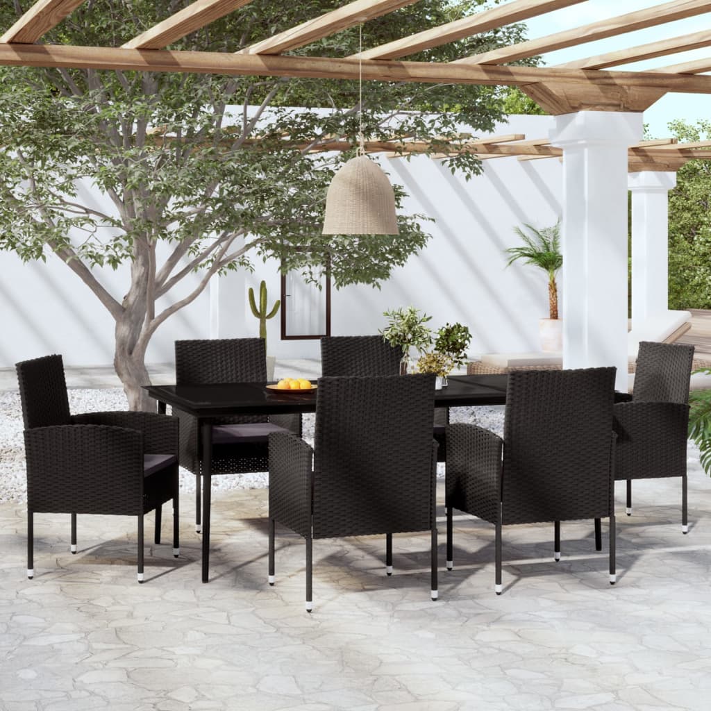 5-delige Tuinset met kussens poly rattan