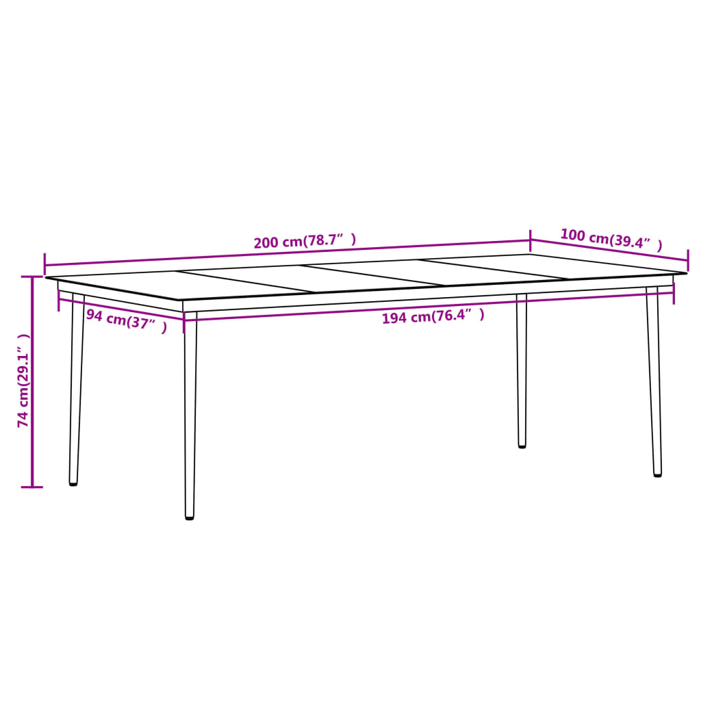 3-delige Tuinset met kussens poly rattan glas