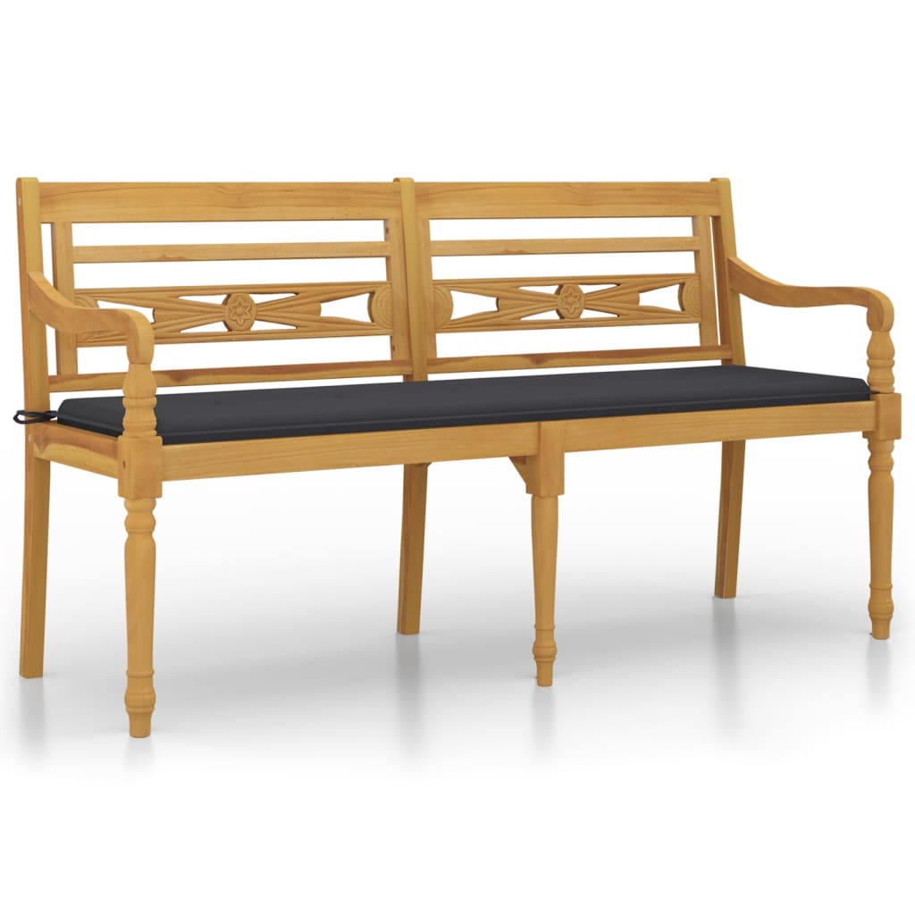 Banc Batavia avec coussin 150 cm teck massif