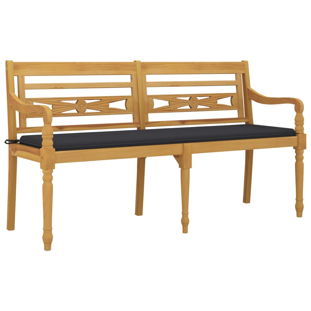 Banc Batavia avec coussin 150 cm teck massif