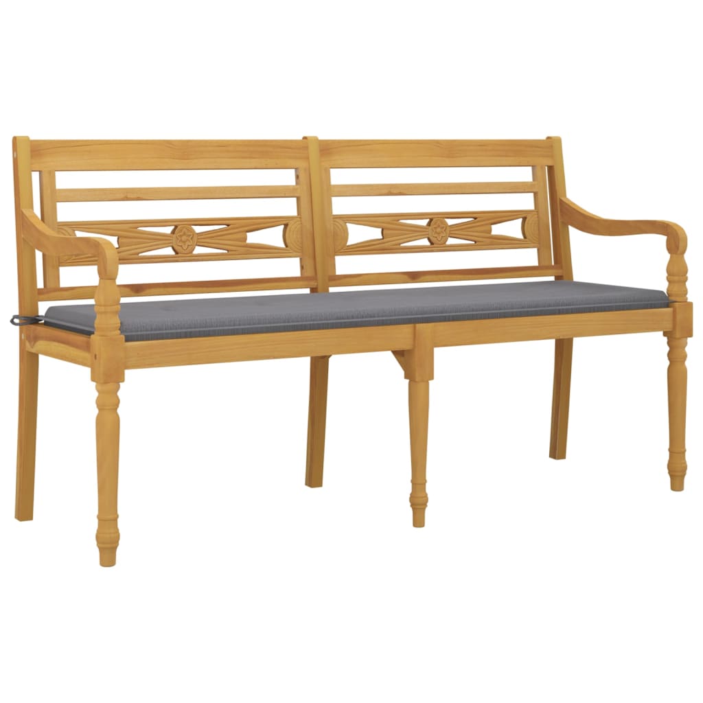 Banc Batavia avec coussin 150 cm teck massif