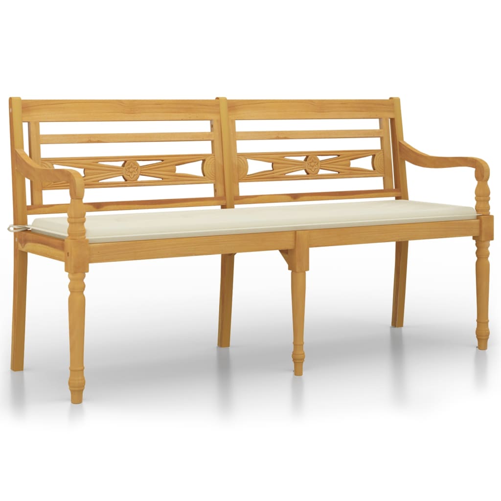 Banc Batavia avec coussin 150 cm teck massif